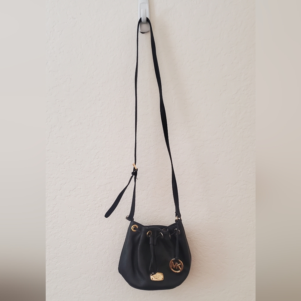 Michael Kors Black Leather Bucket Bag
